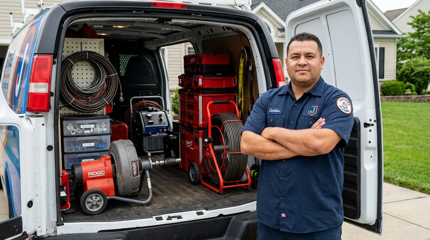 Professional drain cleaning equipment and Johns Plumbing LLC plumber in Lake Alfred