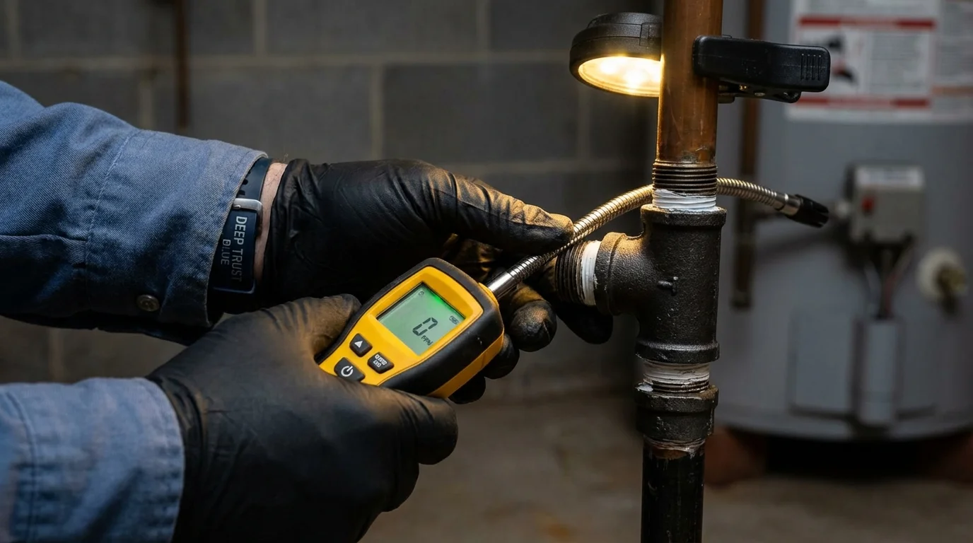 Gas leak detection with electronic sniffer by Johns Plumbing LLC in Lake Alfred